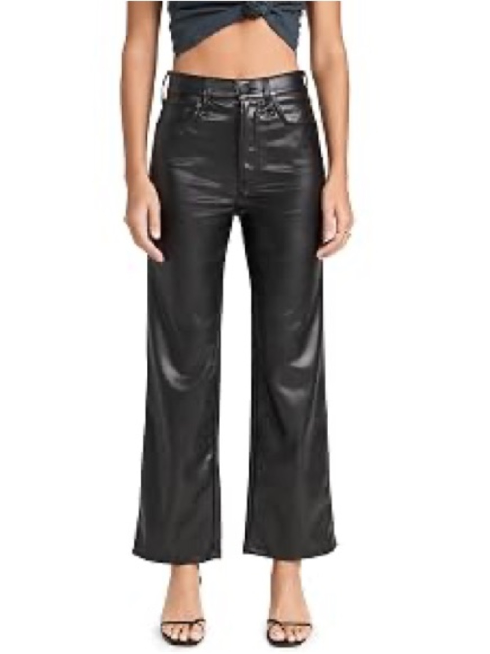 Mother Women's The Rambler Zip Ankle Jeans, Black, 30